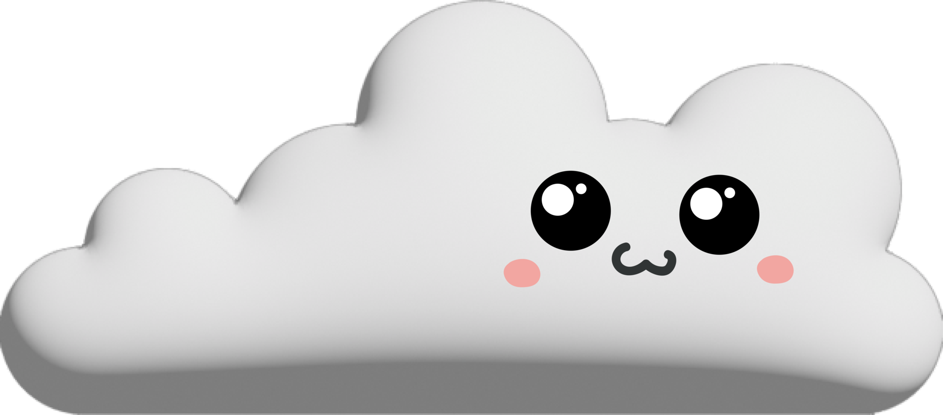 White cloud cartoon character crop-out png