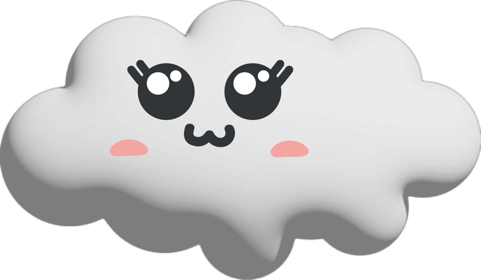 White cloud cartoon character crop-out png