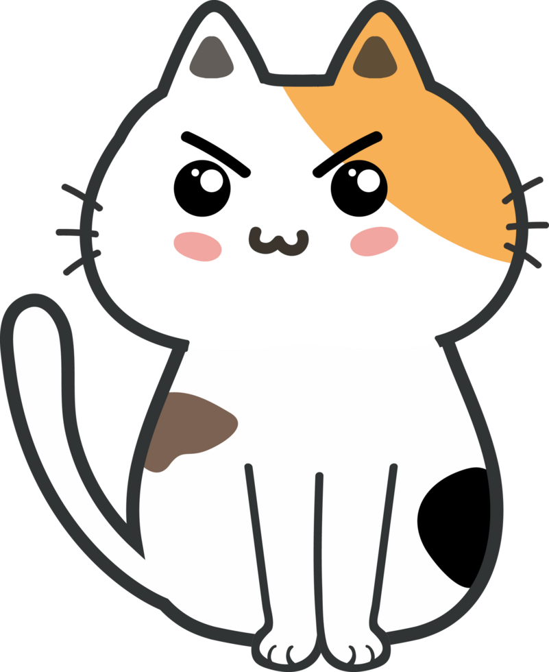 recorte de personagem de desenho animado de gato png