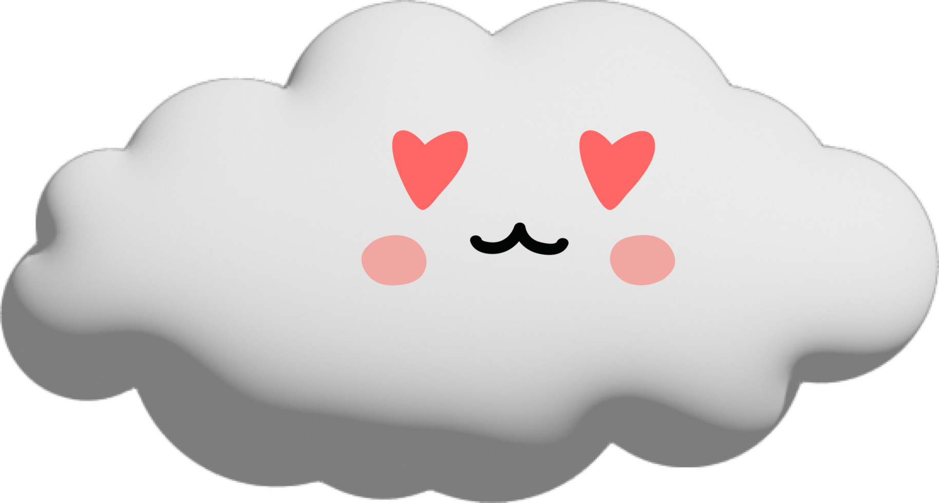 White cloud cartoon character crop-out png