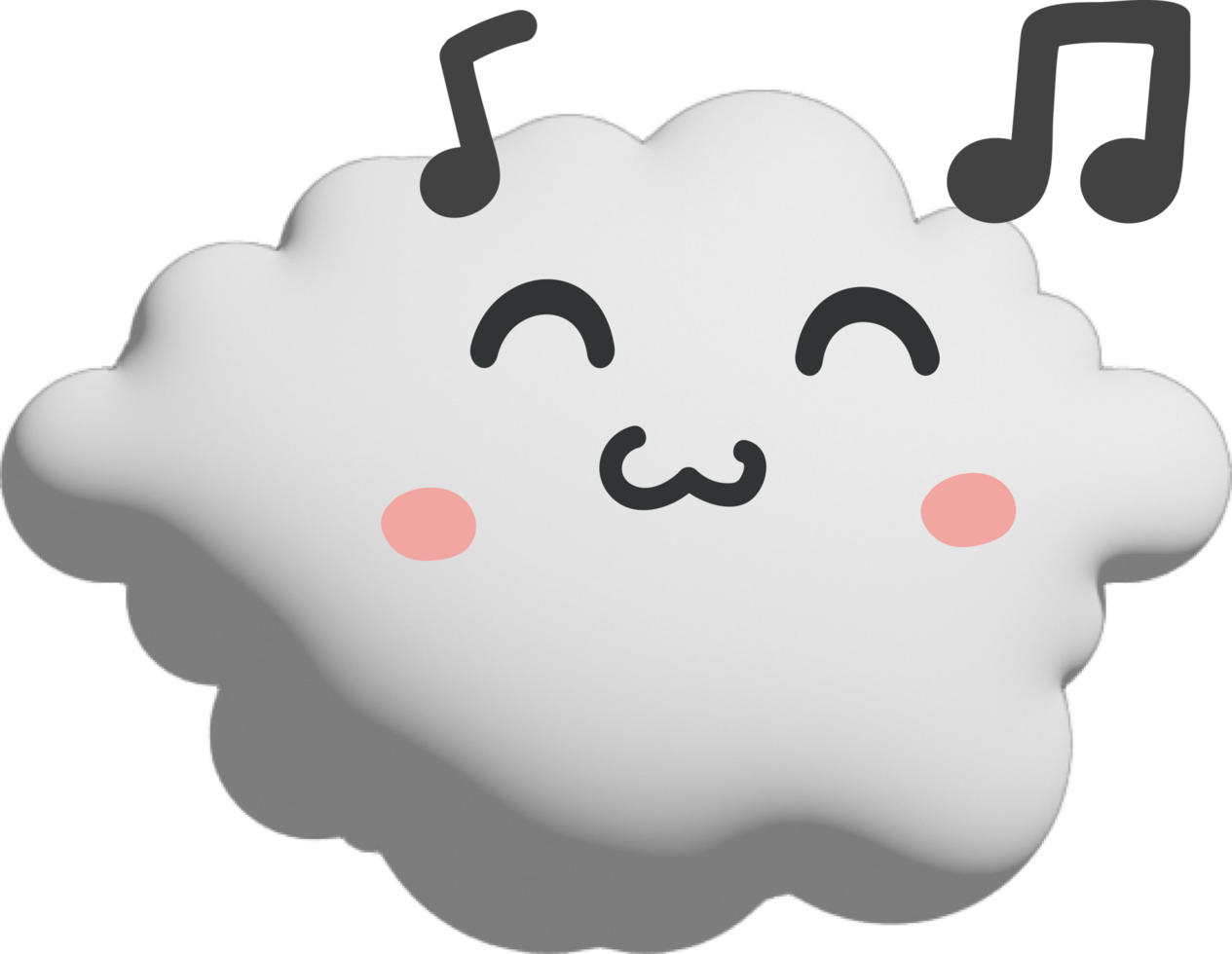 White cloud cartoon character crop-out png