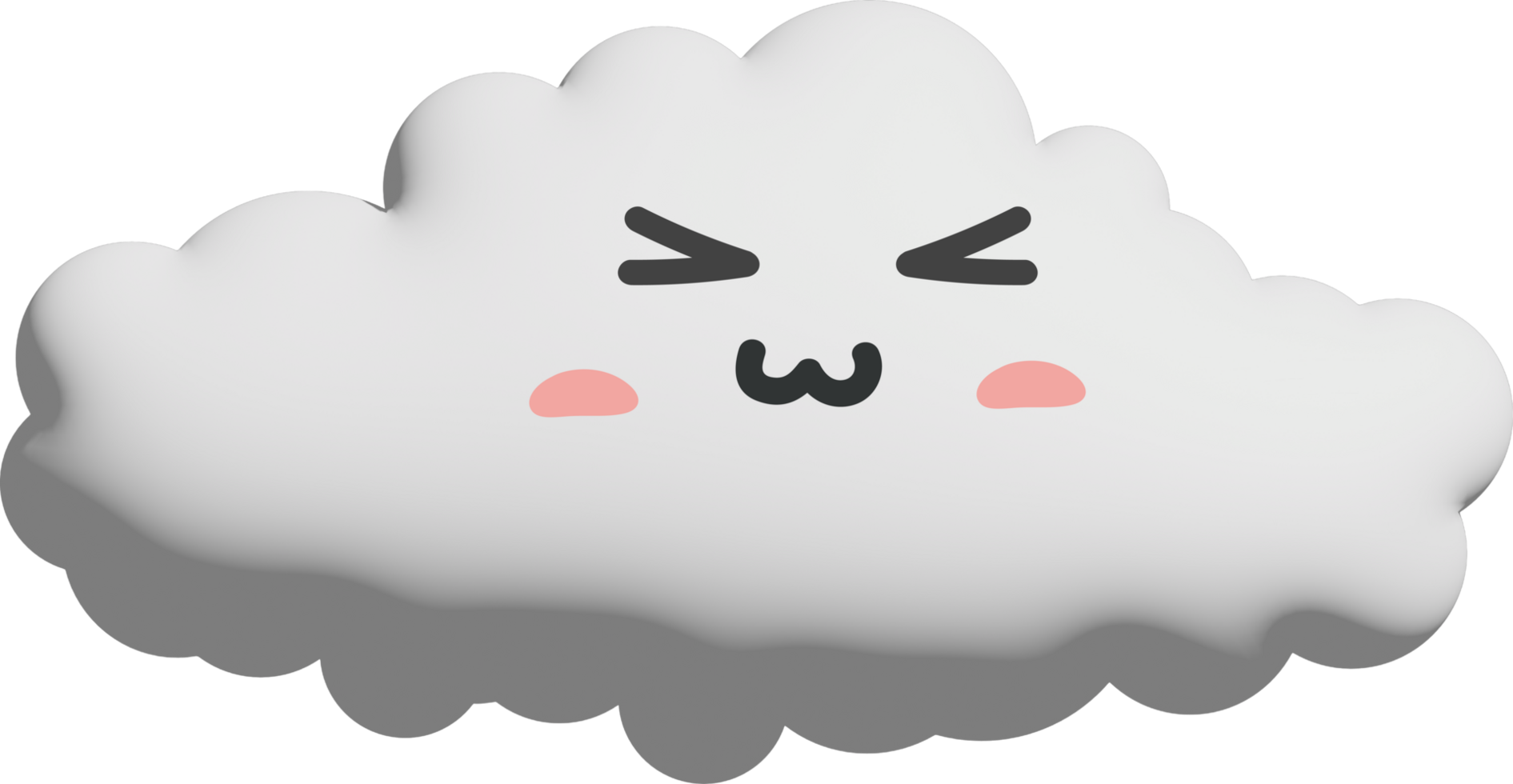 personnage de dessin animé de nuage blanc png