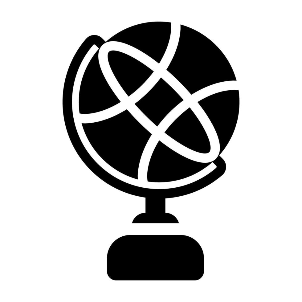 Glyph globe icon on white background vector
