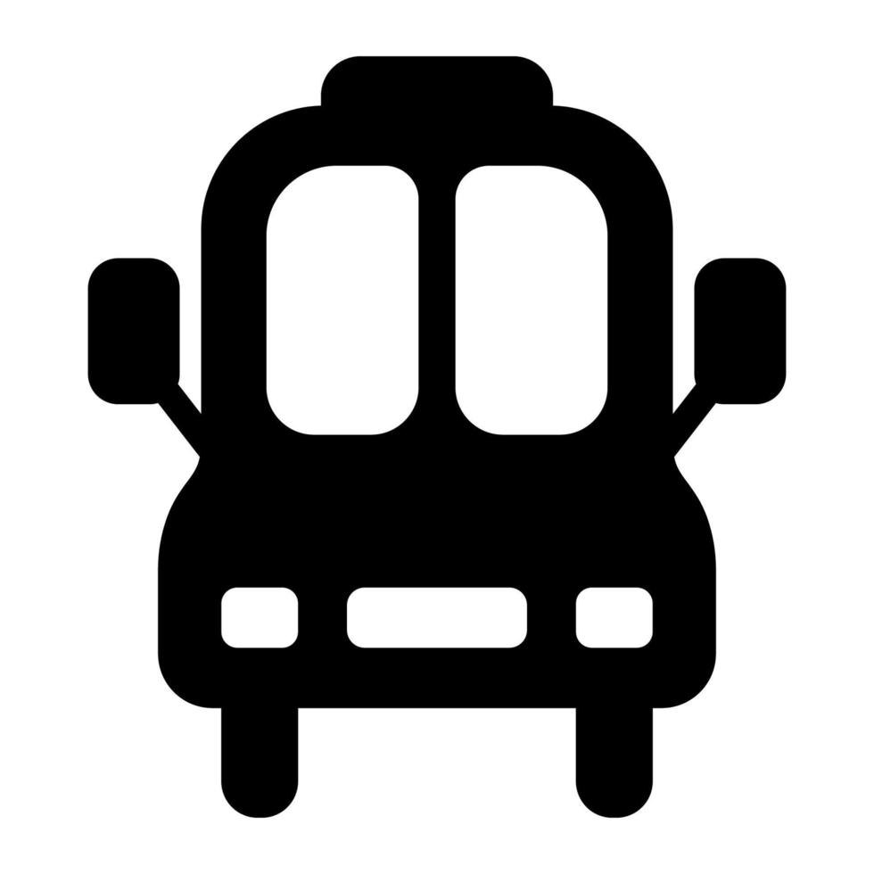 Glyph bus icon on white background vector