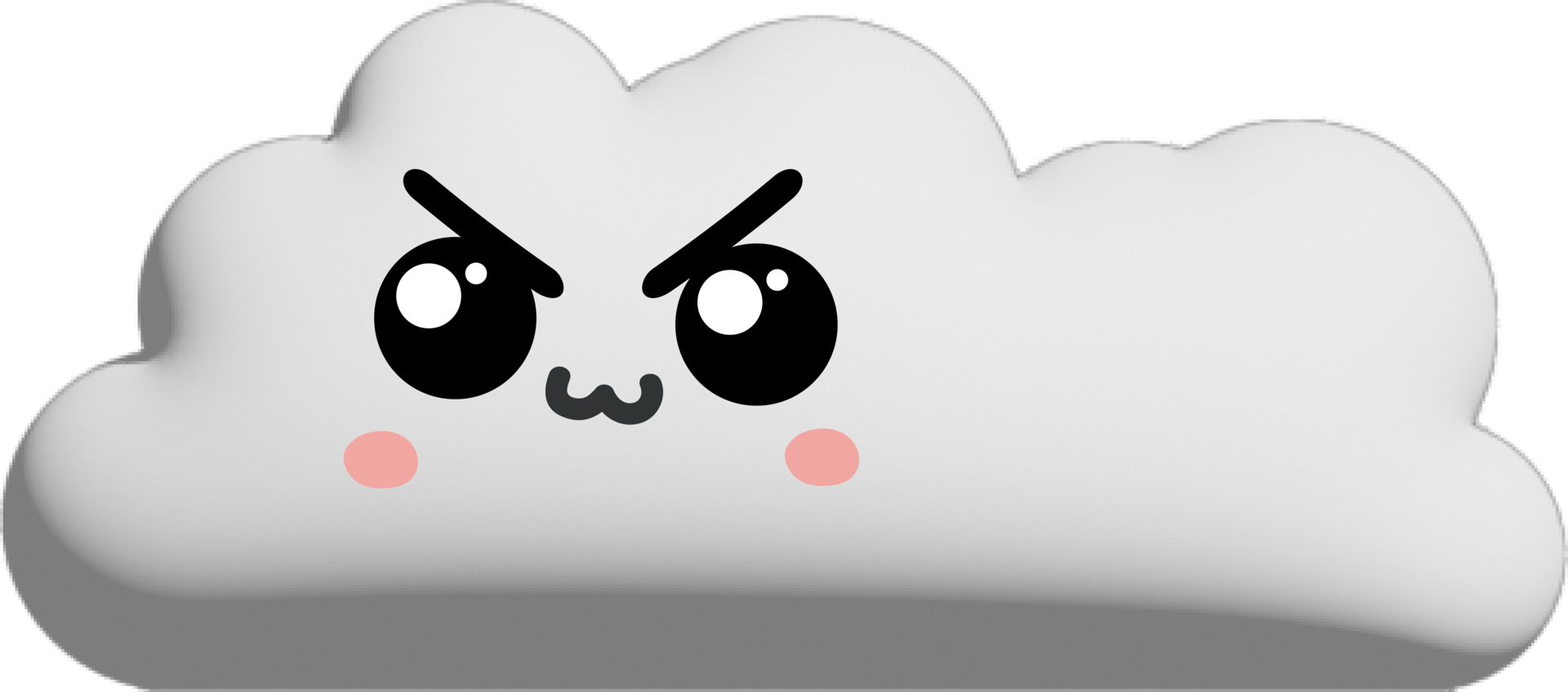 White cloud cartoon character crop-out png