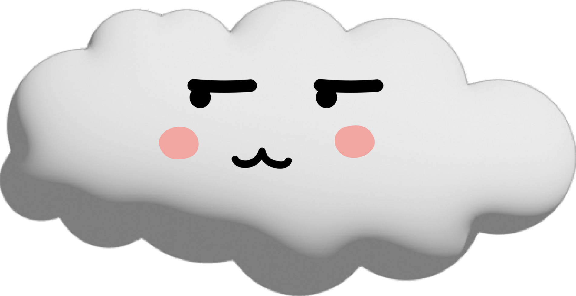 recorte de personagem de desenho animado de nuvem branca png