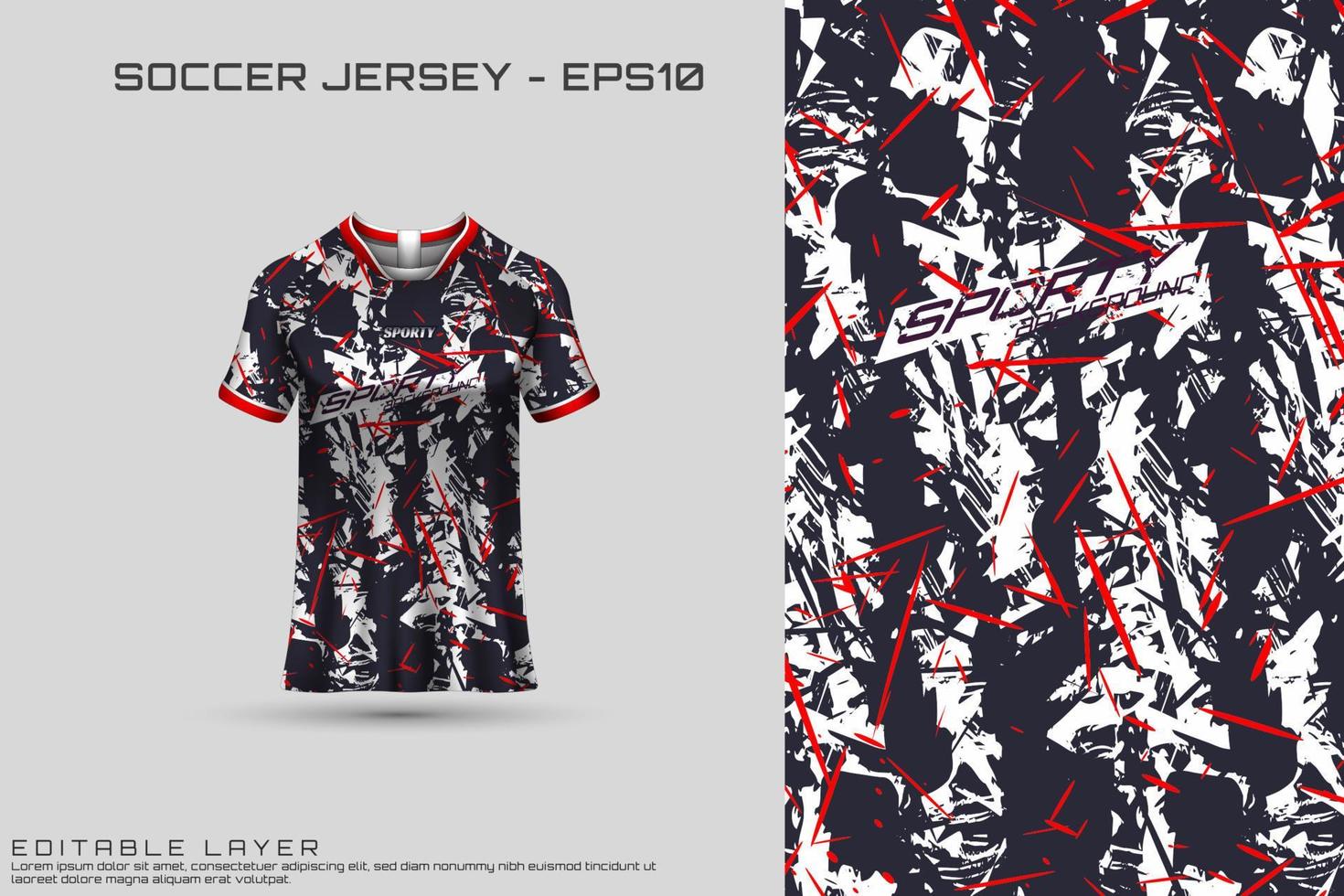 Sports jersey and t-shirt template sports jersey design vector. Sports design for football, racing, gaming jersey. Vector. vector