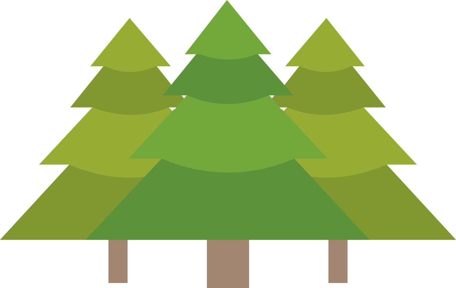 forest camping jungle tree pines Flat Color Icon Vector
