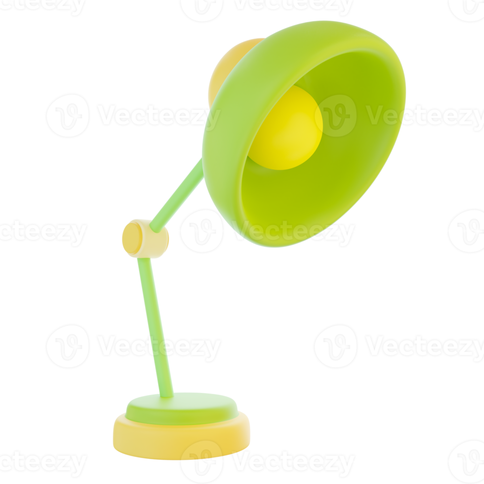 Table lamp for work 3D illustration png