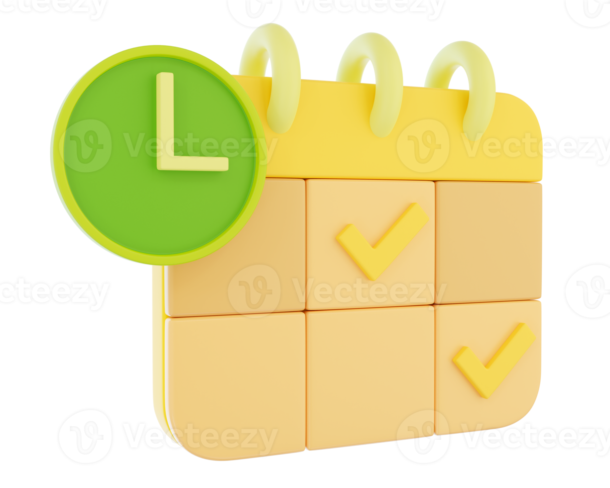Reminder in the calendar 3D illustration png