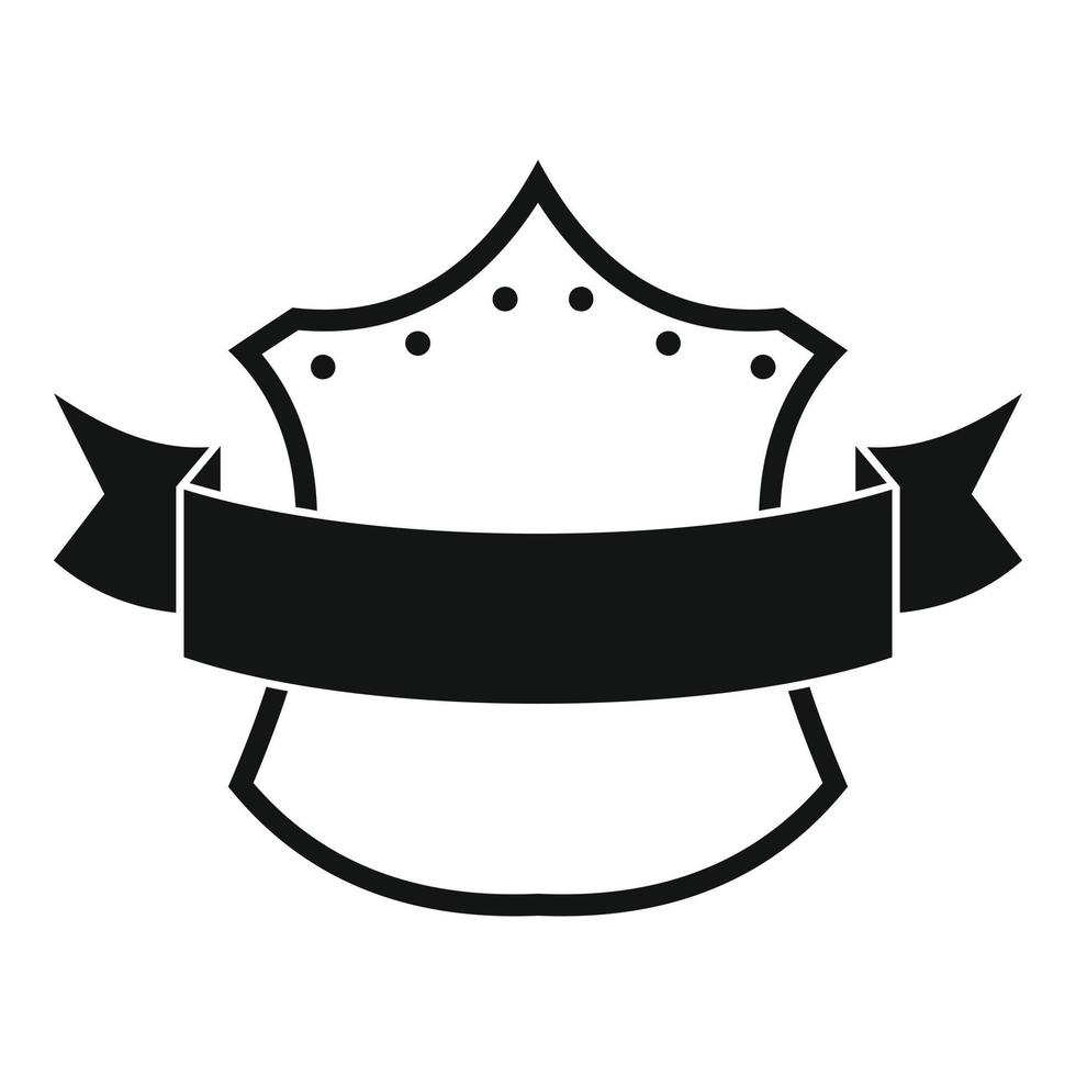 Badge king icon, simple black style vector