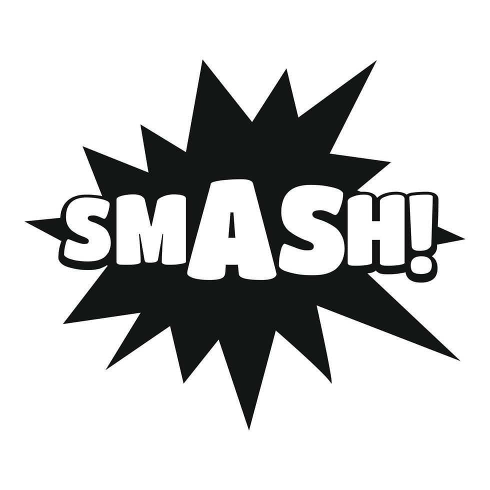 Comic boom smash icon, simple black style vector