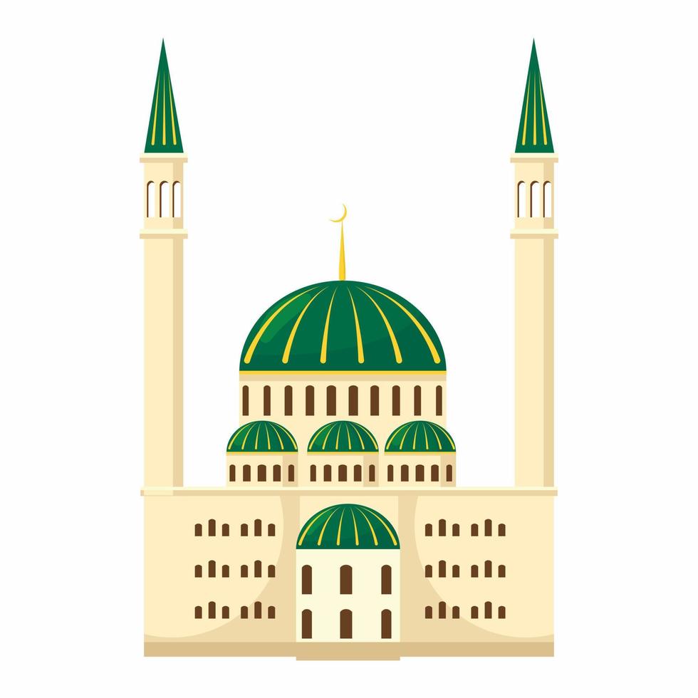 Mosque icon, cartoon style vector