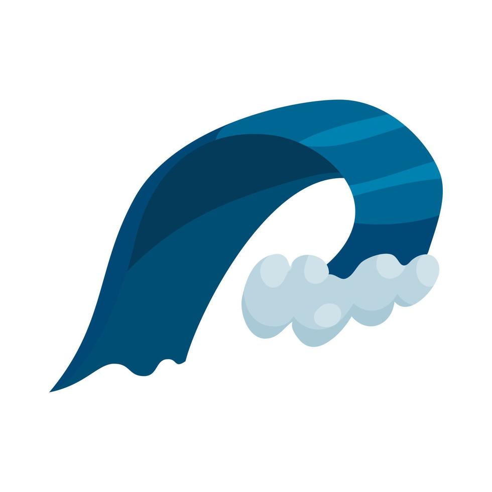 Big wave of tsunami icon, cartoon style vector