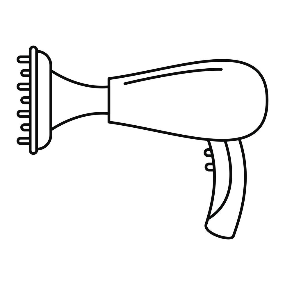 Warm hair dryer icon, outline style vector