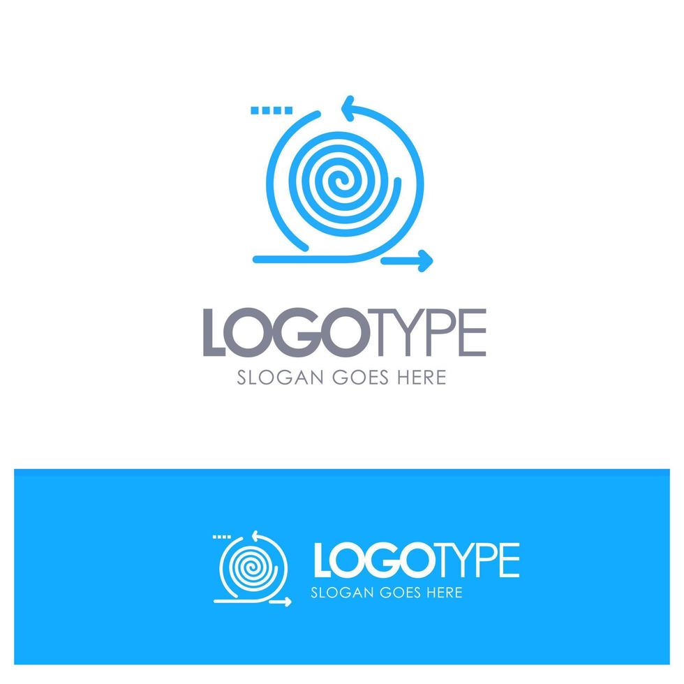 logotipo sólido azul del producto de gestión de iteración de ciclos comerciales con lugar para el eslogan vector