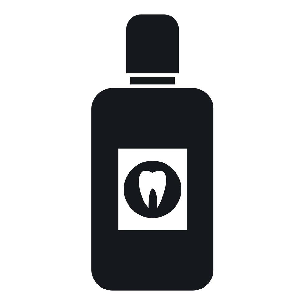 icono de botella de enjuague bucal, estilo simple vector
