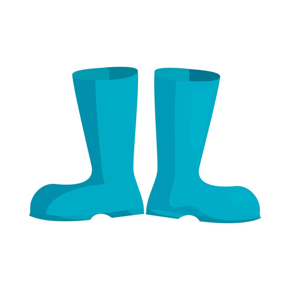 Blue rubber boots icon, cartoon style vector