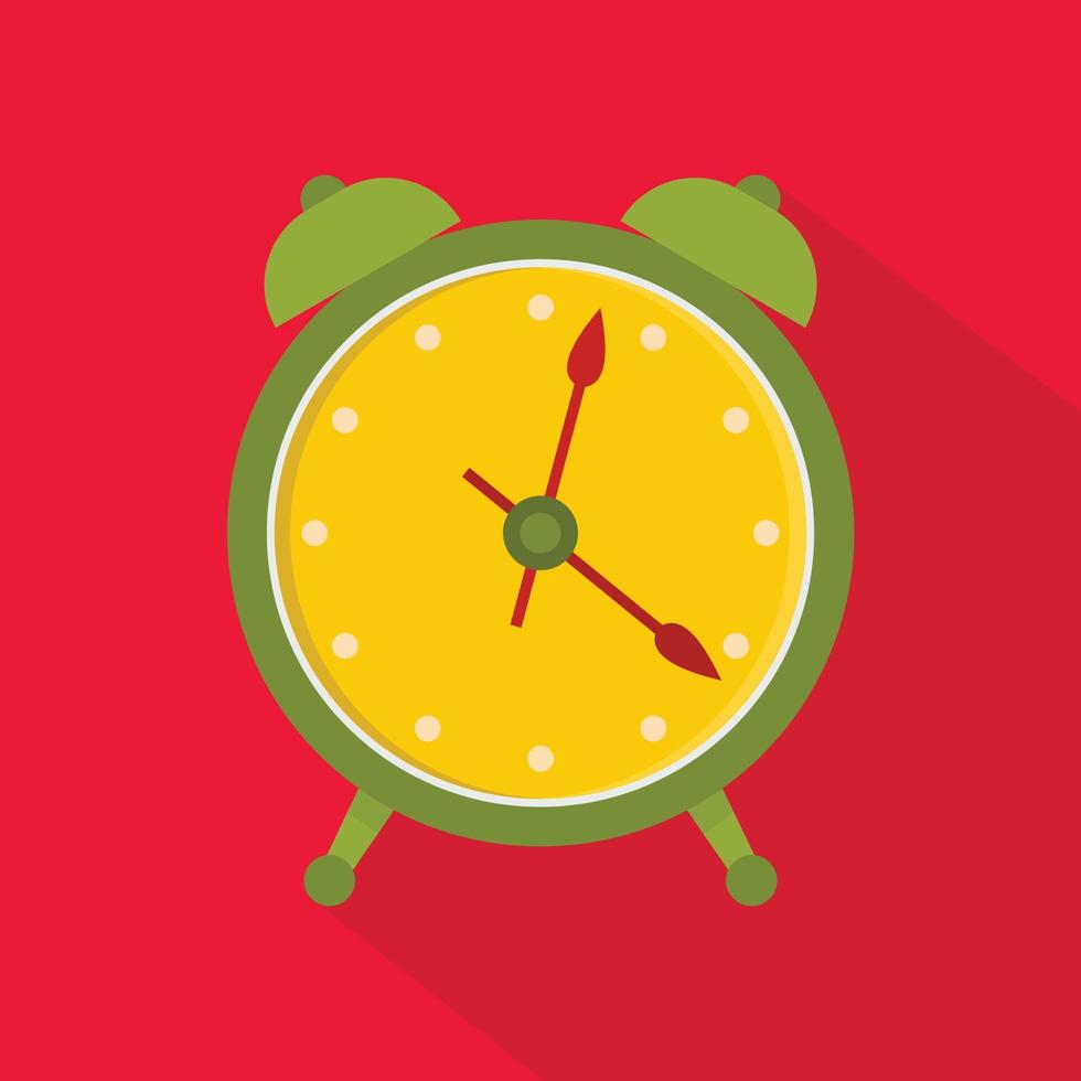 Alarm clock icon, flat style vector