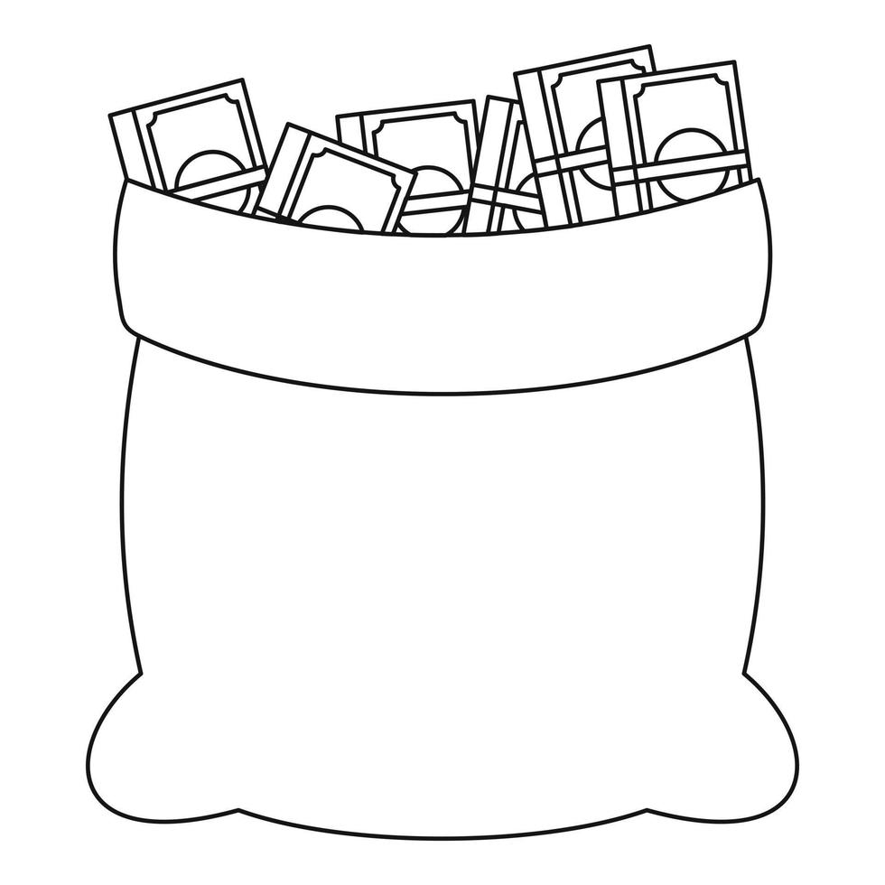 Much money icon, outline style. vector