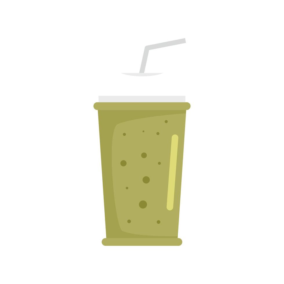 Banana kiwi smoothie icon, flat style vector