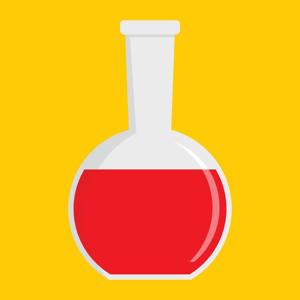 Red potion icon, flat style vector