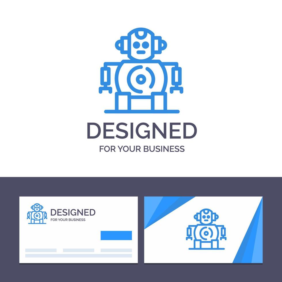 tarjeta de visita creativa y plantilla de logotipo tecnología robótica cnc ilustración vectorial vector