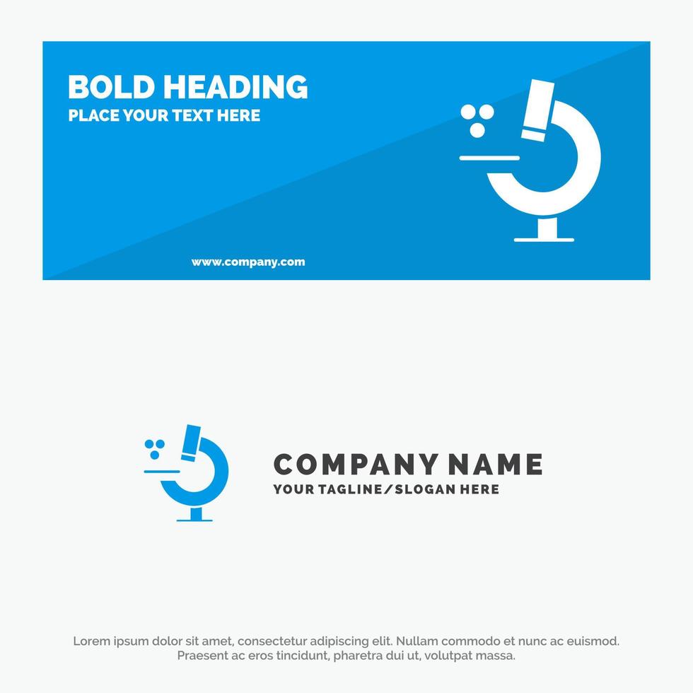 Education Microscope Science SOlid Icon Website Banner and Business Logo Template vector