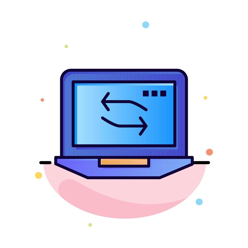 Computer Network Laptop Hardware Abstract Flat Color Icon Template vector