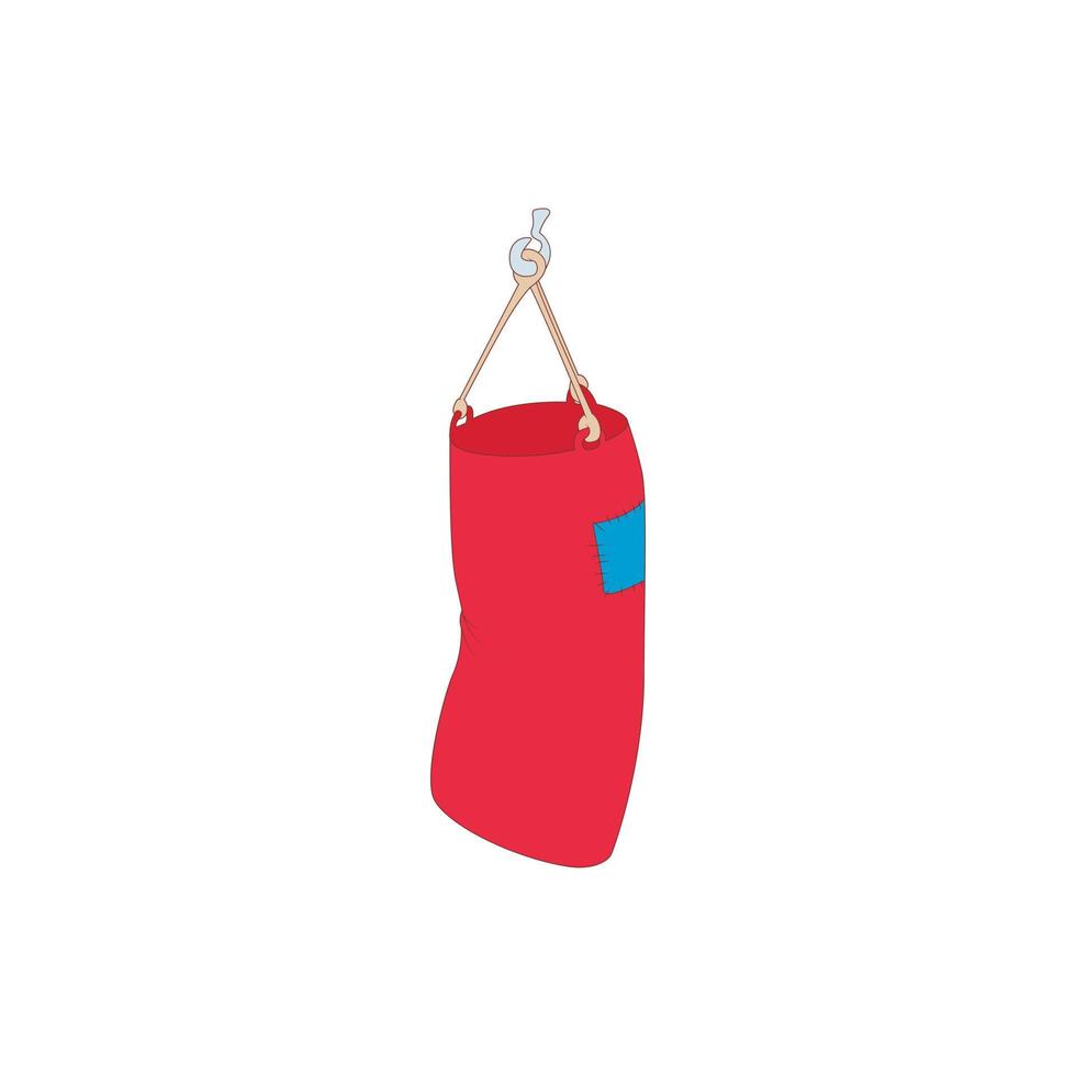 Punching bag icon, cartoon style vector