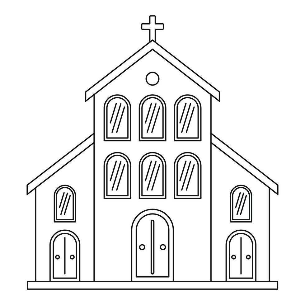 Catholic church icon, outline style vector