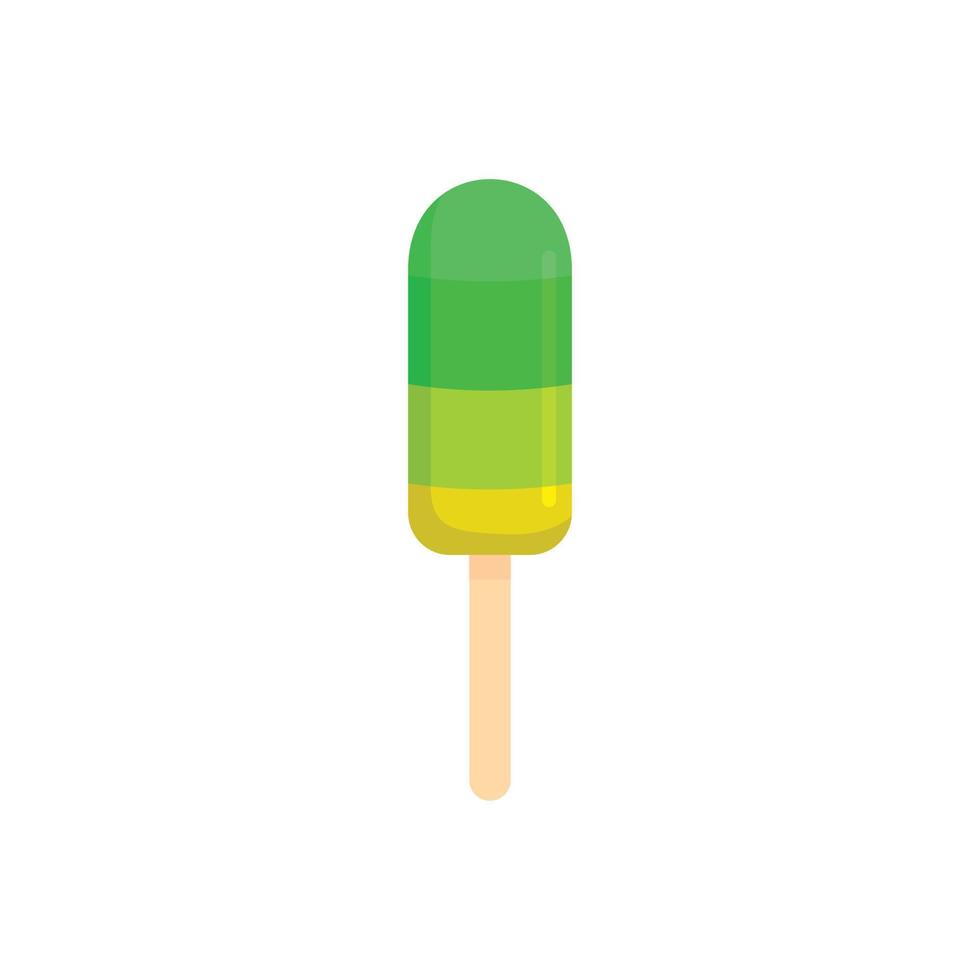 Lime ice cream icon, flat style vector