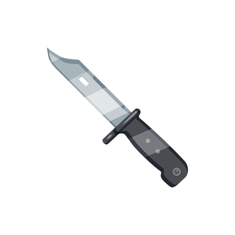 Military knife icon, cartoon style vector