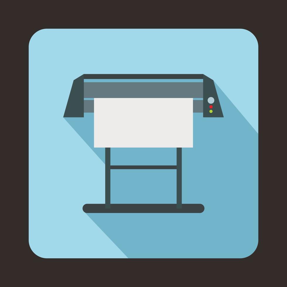 icono de impresora de inyección de tinta de gran formato, estilo plano vector