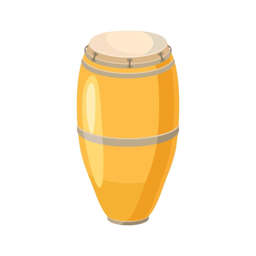 Ethnic drum icon, cartoon style vector