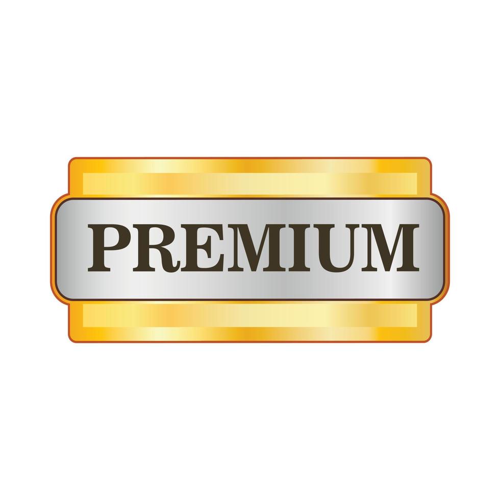 Premium golden label icon in flat style vector