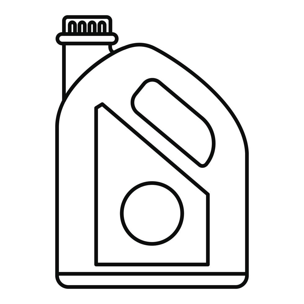 icono de bote de plástico de aceite, estilo de esquema vector