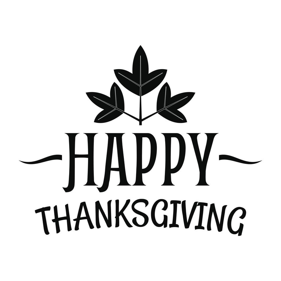 Happy thanksgiving logo, simple style vector