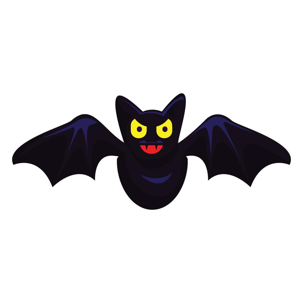 Fly bat icon, cartoon style vector