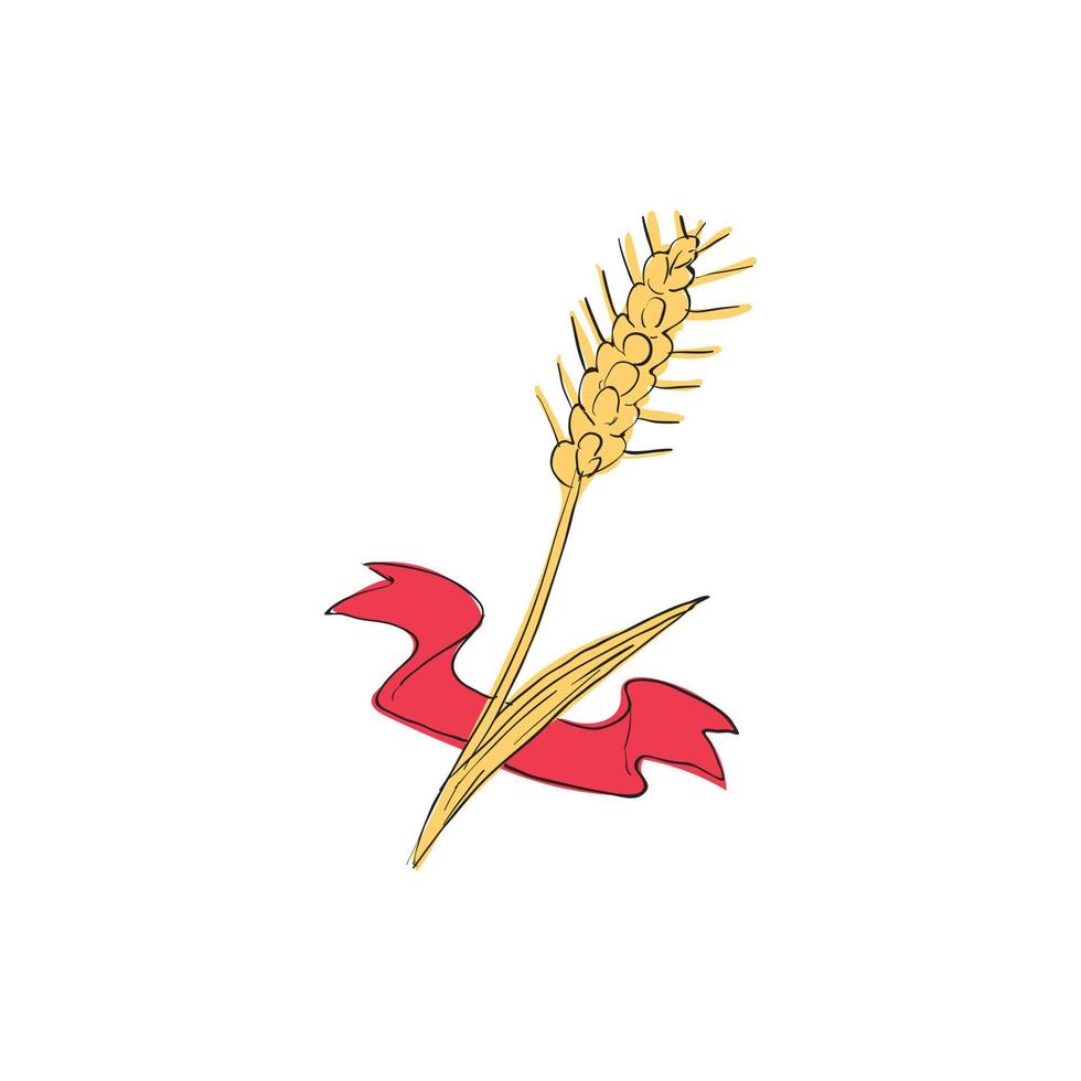 Wheat icon, cartoon style vector