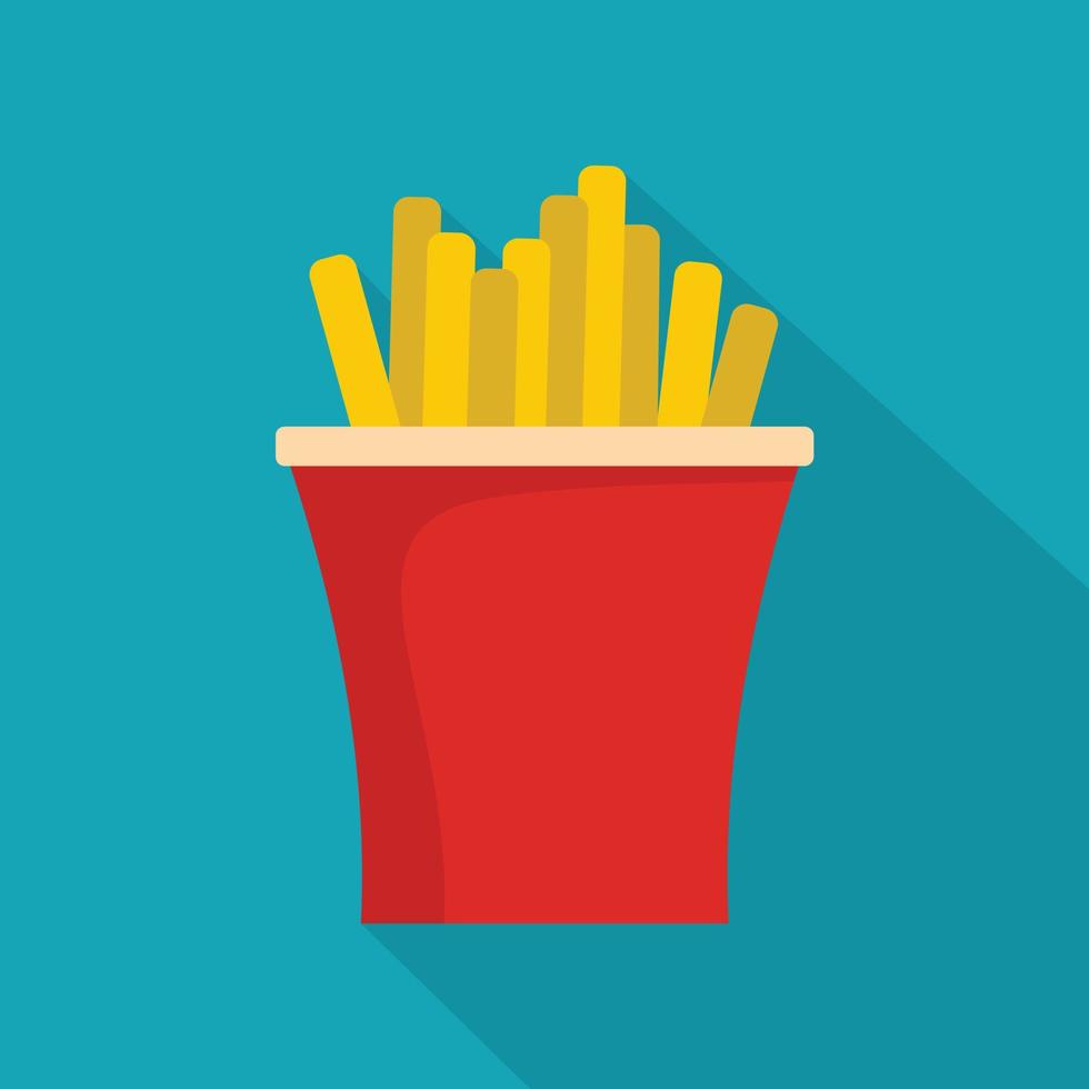 French fries icon, flat style vector