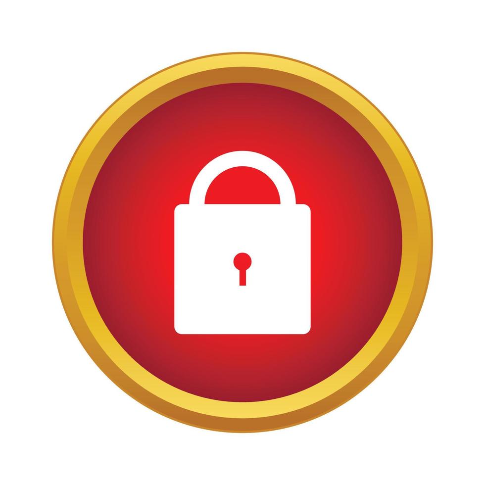Lock icon, simple style vector