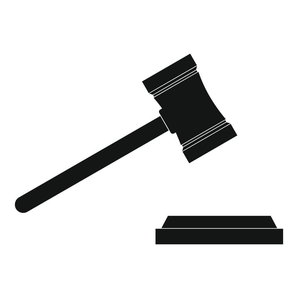 Legal gavel icon, simple style vector