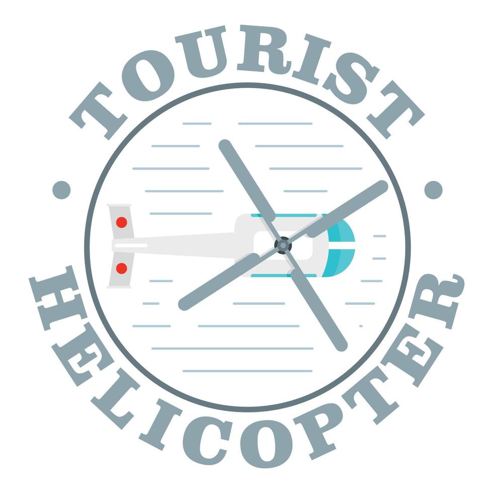 Tourist helicopter icon, flat style vector
