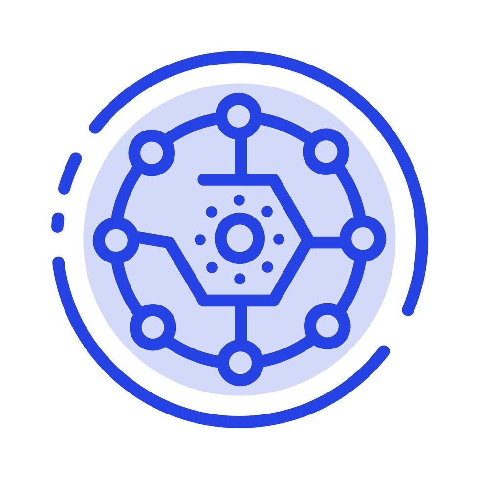 Computing Computing Share Connectivity Network Share Blue Dotted Line Line Icon vector