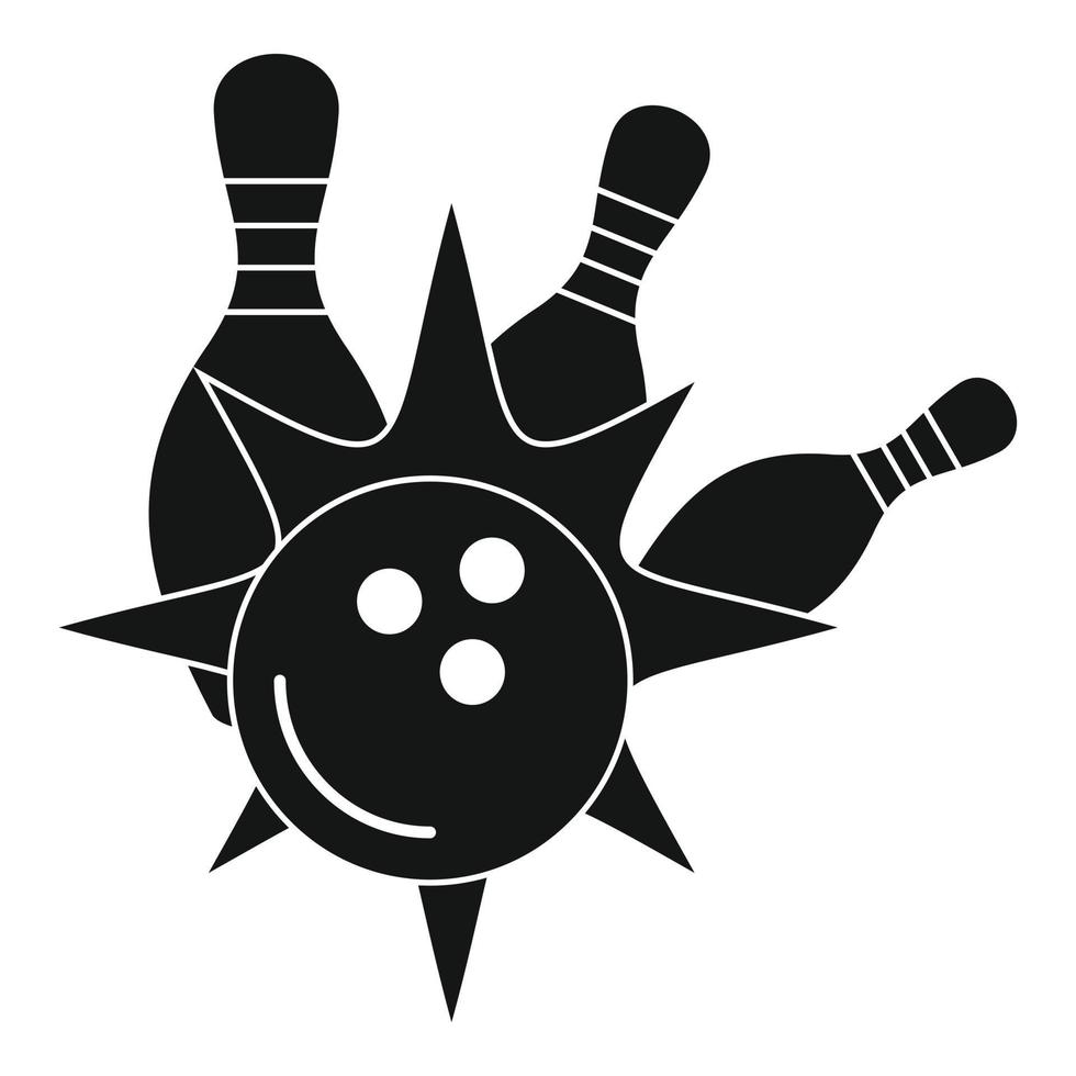 Bowling strike icon, simple style vector
