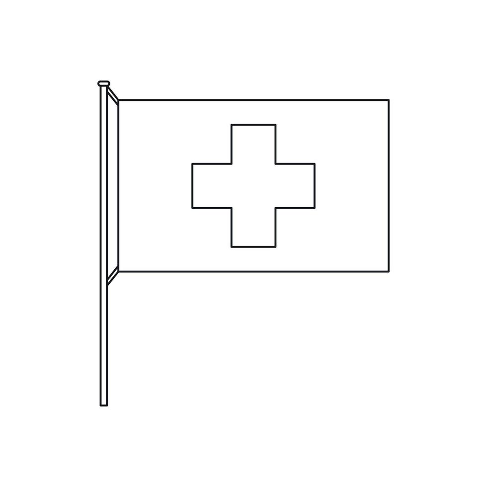 Switzerland flag icon, outline style vector