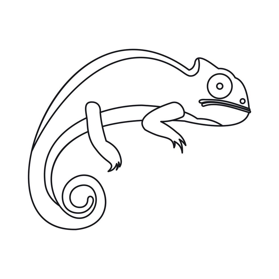 icono de camaleón, estilo de esquema vector
