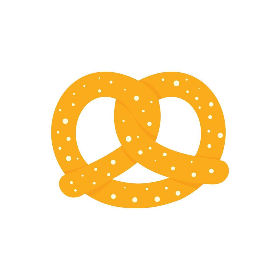 Soft pretzel icon, flat style vector