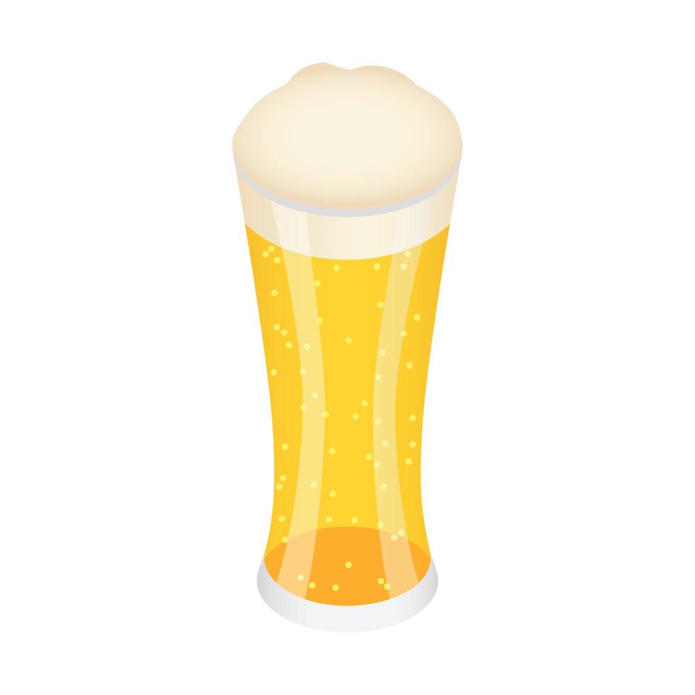 Glass of german beer icon, isometric style vector